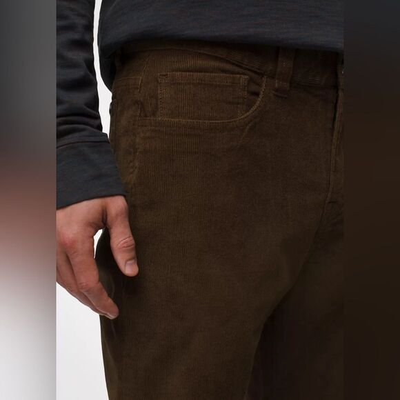 NWT Prana Campfire Cord Pants Men’s Size 35 x 32 Brown Corduroy Slim Fit Tapered - Picture 3 of 10